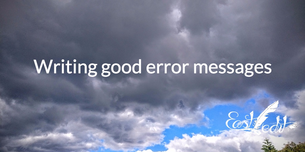 Writing good error messages