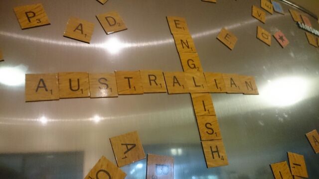 'Australian English' spelled in fridge magnets